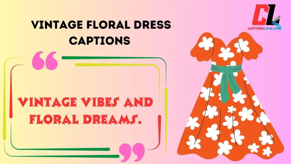 Vintage Floral Dress Captions 