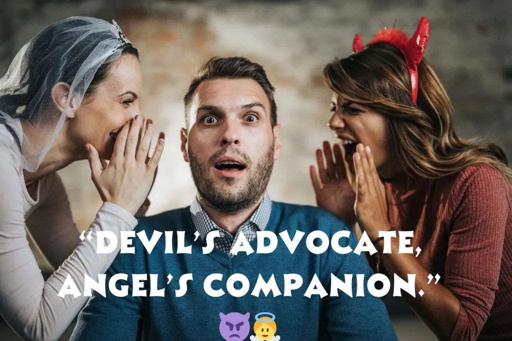 Funny Angel And Devil Captions