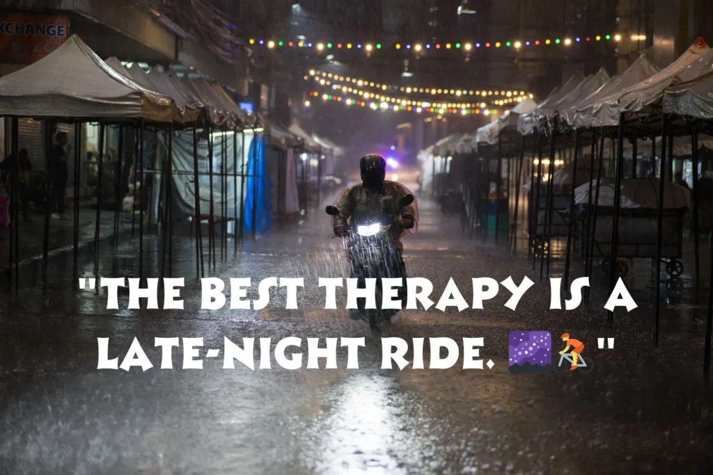 Night Bike Driving Captions