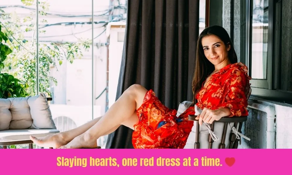 Beautiful Red Dress Captions