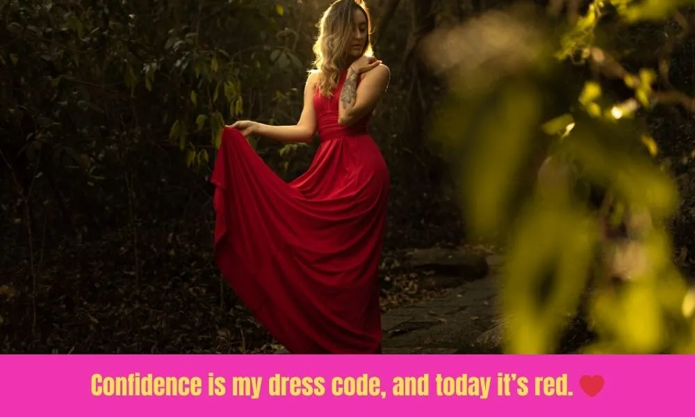 Captions for Bold Red Dresses
