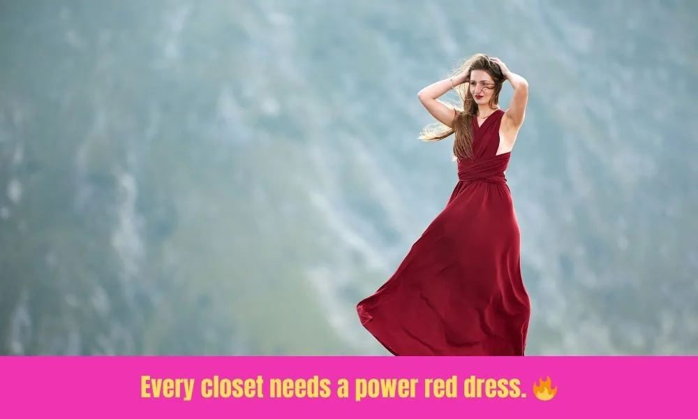 Red Dress Captions