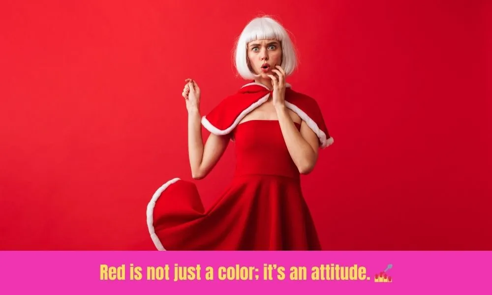 Red Fashion Captions